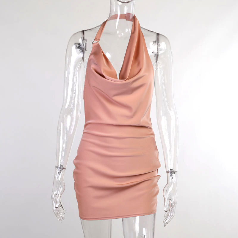 Satin V-Neck Mini